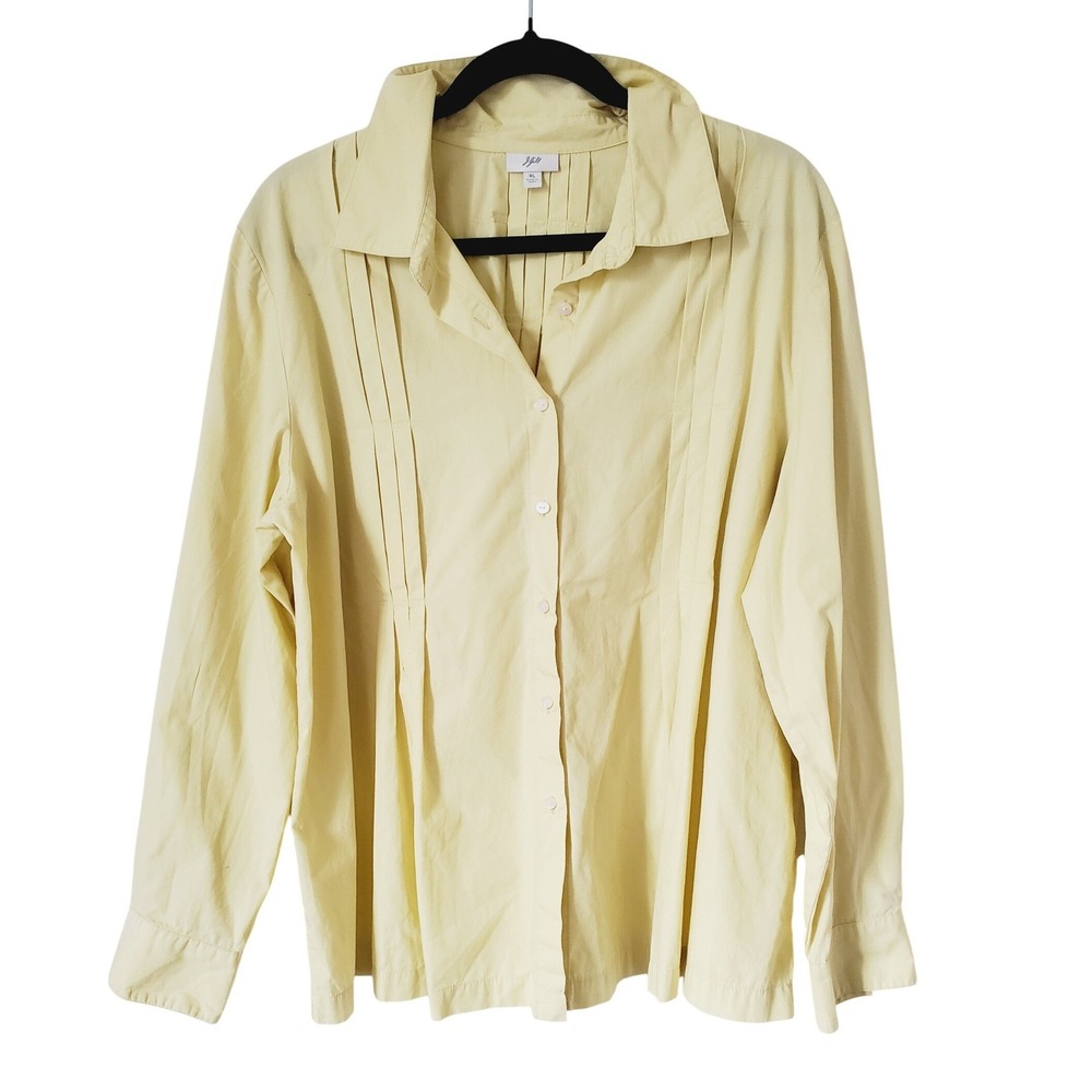 J. Jill Pale Yellow Button-Down Shirt